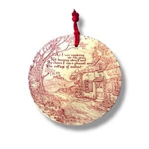 Vintage Crownford China Co Staffordshire Cottage of Content Hanging Plate